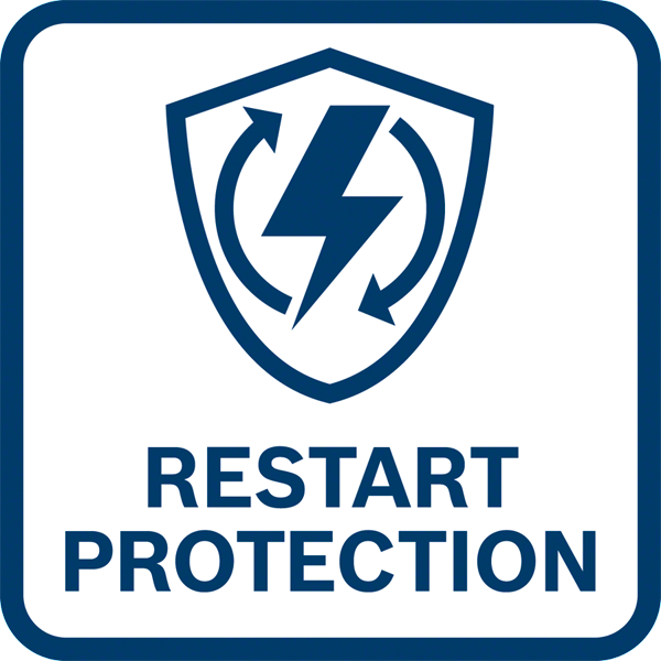 Egy Restart Protection szimbólum. Egy pajzs villámmal és nyilakkal.