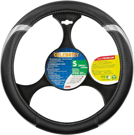 LAMPA 0132978 Celebrity kormányvédő S 35-37 cm, fekete-ezüst