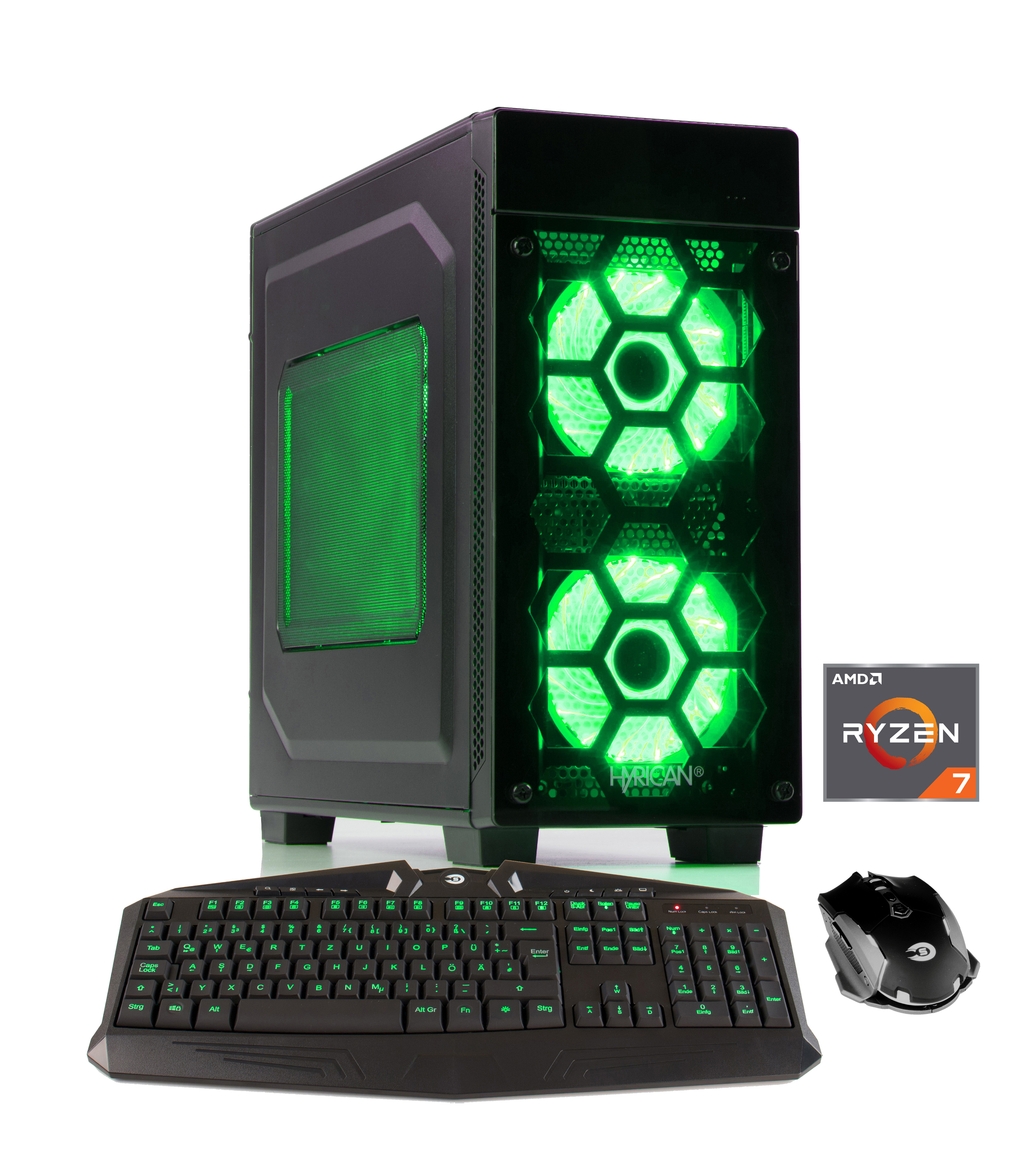 HYRICAN STRIKER 5978 GREEN - AMD Ryzen™ 7 2700X - 16 GB - 500 GB - NVIDIA GeForce® GTX 1070 - Windows 10