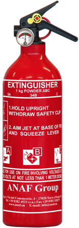 HOMASITA 40PS1X Tűzoltó készülék 1Kg, porral oltó, ANAF ABC