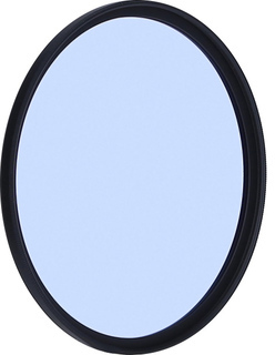 Circular blue filter in a black frame. The center is light blue.