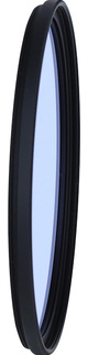 A black circular filter with a blue center.