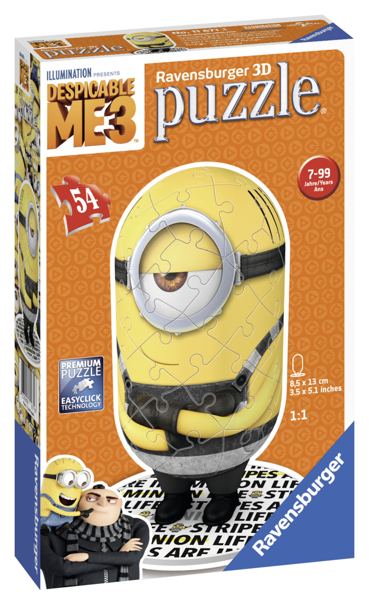 RAVENSBURGER Shaped Minion - Despicable Me 3 Motiv 2: Prisoner 3D Puzzle