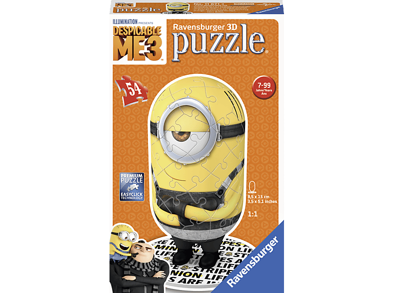 Me Prisoner Shaped - Despicable 2: Puzzle RAVENSBURGER Motiv 3 3D Mehrfarbig Minion