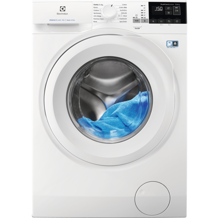 ELECTROLUX EW7W447W Mosó-szárítógép, 7/4 kg, 1400 f/p., gőzprogram, LED kijelző