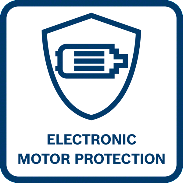 Elektronikus motorvédelem ikon, kék pajzs részletes motorvázlattal.