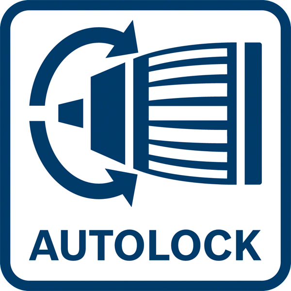 Autolock szimbólum nyilakkal kék háttérrel.