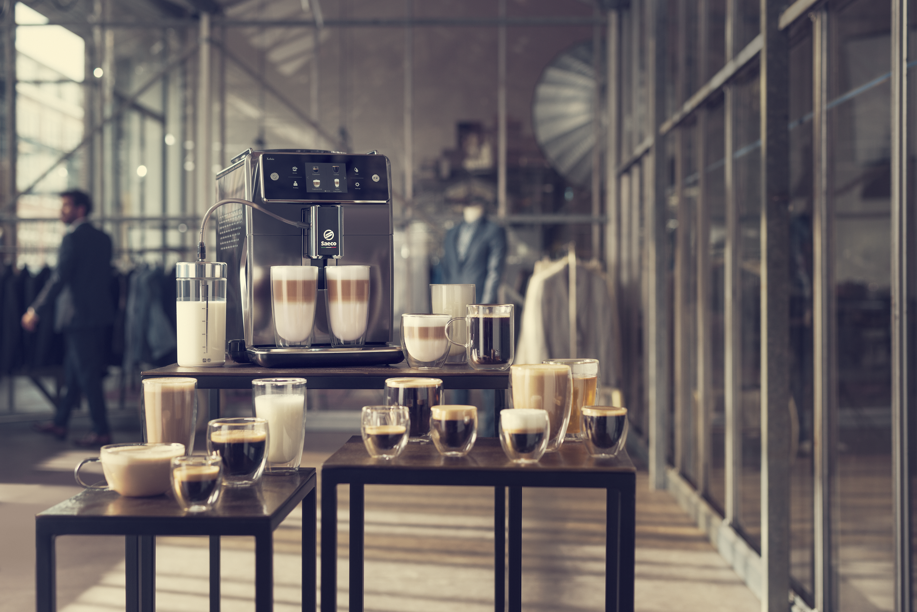 SAECO Xelsis SM7580/00 - Volautomatische espressomachine - Maximaal aantal kopjes: 2 - Extern melkreservoir - Zwart