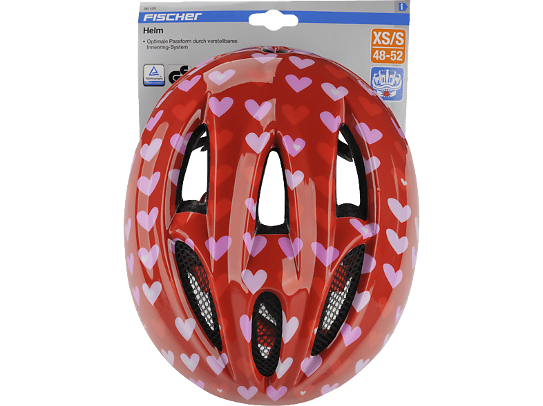 FISCHER 86100 "Herz" (Fahrradhelm, Rot/Rosa)