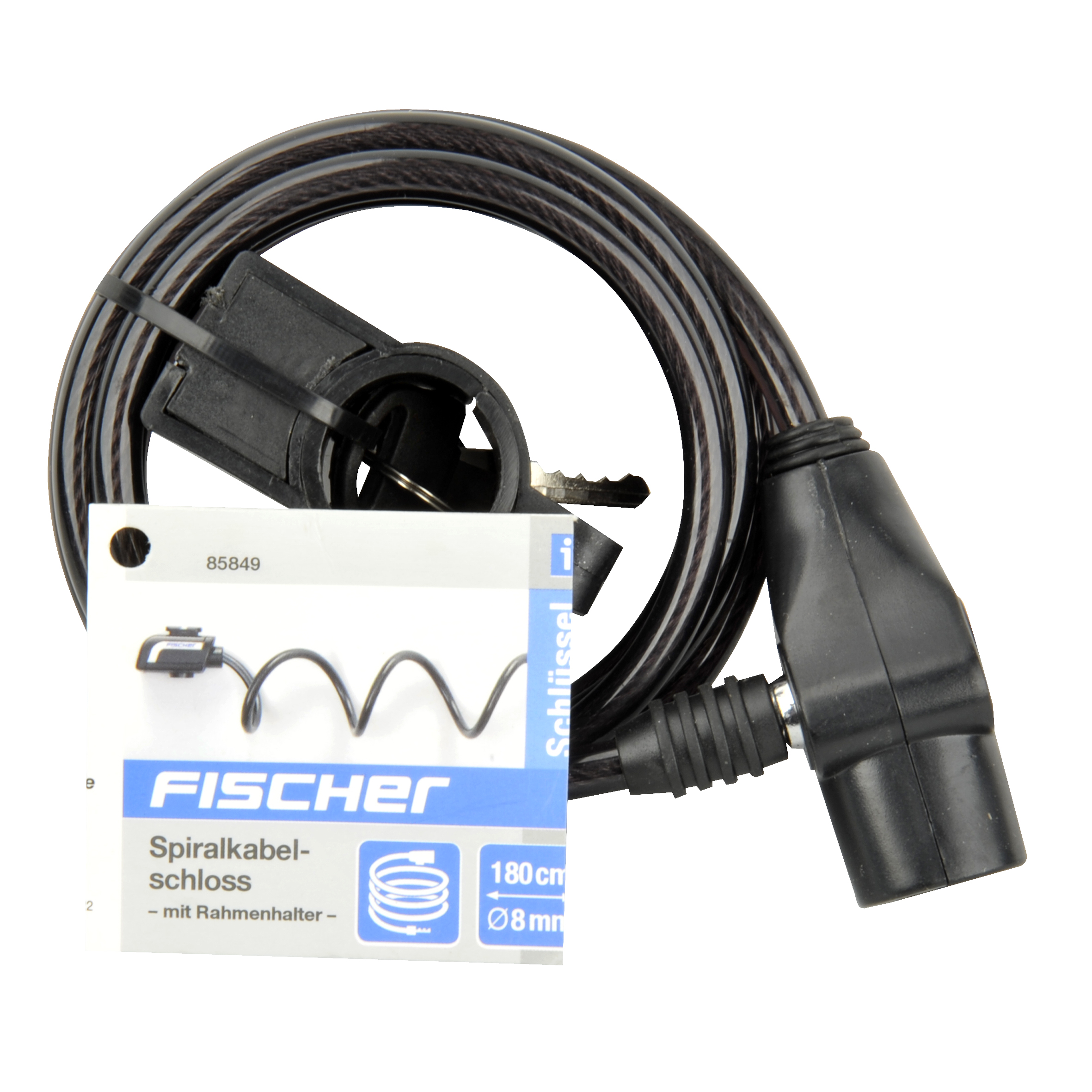 Fischer Spiralschloss 180cm - Sicherheitslevel 4 Mit 2 Schlüsseln