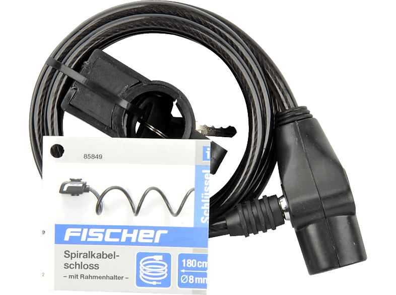 FISCHER 85849 Spiralschloss (Schwarz)