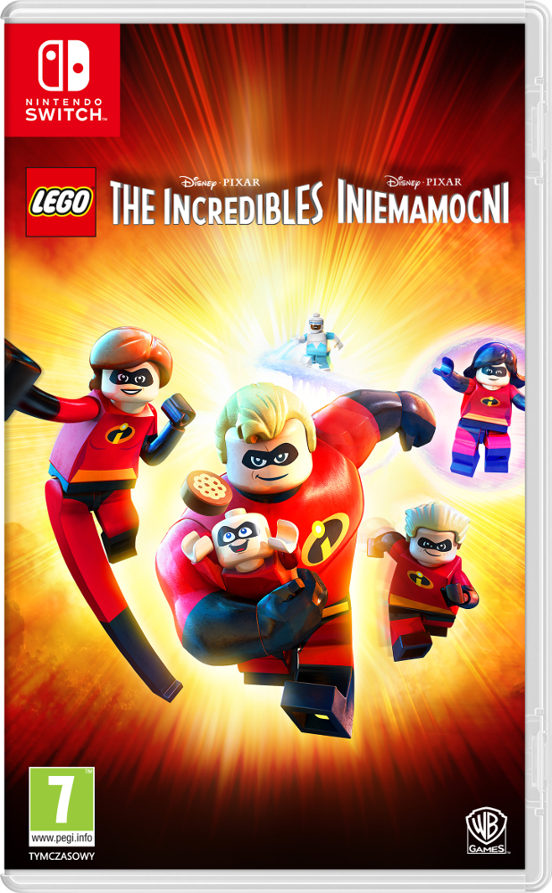 Lego Incredibles játéktok. A The Incredibles szereplői láthatók a borítón.