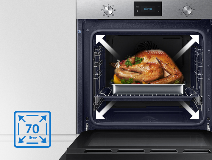 SAMSUNG NV70H5587BB, Backofen (Einbaugerät, 70 l, 595 mm breit)