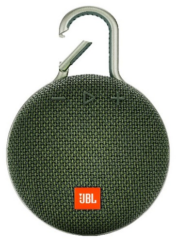 Altavoz inalámbrico - JBL Clip 3 Green, 3 W, Bluetooth, IPX7, Micrófono, Mosquetón, Verde