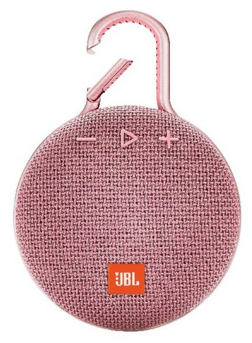 Altavoz inalámbrico - JBL Clip 3 Pink, 3 W, Bluetooth, IPX7, Micrófono, Mosquetón, Rosa