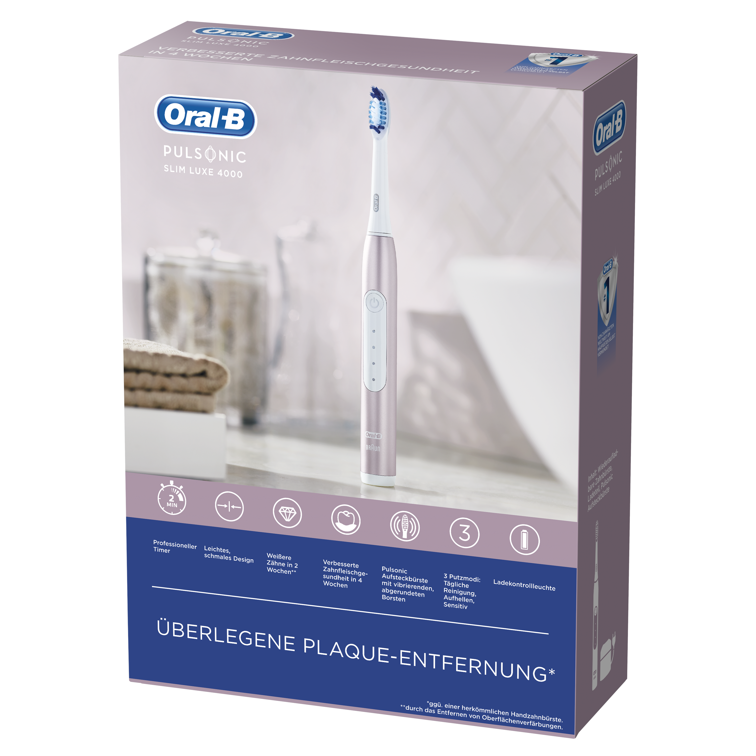 ORAL-B Pulsonic Slim Luxe 4000 Schallzahnbürste Roségold/Weiß