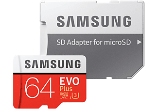 SAMSUNG EVO Plus 64GB microSDXC UHS-I U3 100MB/s Full HD & 4K UHD Memóriakártya adapterrel (MB-MC64GA)