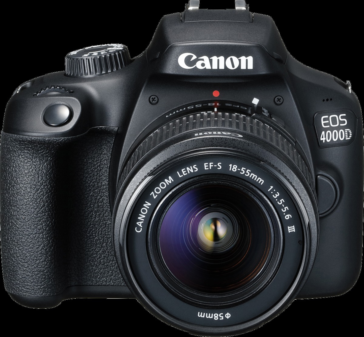 CANON EOS 4000D Kit Spiegelreflexkamera, 18 Megapixel, 18-55 mm Objektiv (EF-S), WLAN, Schwarz