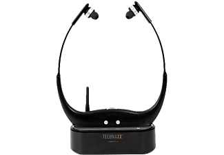 TECHNAXX TECHNAXX TX-99 - Cuffie Stetoscopico - Intervallo di trasmissione 15 m - Nero - Cuffie radio con stazione di ricarica (In-ear, Nero)