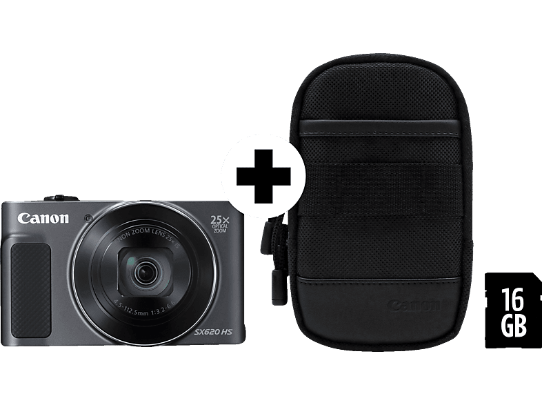CANON Powershot SX620 HS Kit Digitalkamera Schwarz, , 25x opt. Zoom ...
