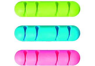 STEFFEN STEFFEN Clip di cavo multi - Set con 3 pezzi - Blu/Verde/Rosa - Set con 3 pezzi (Blu/Verde/Fucsia)