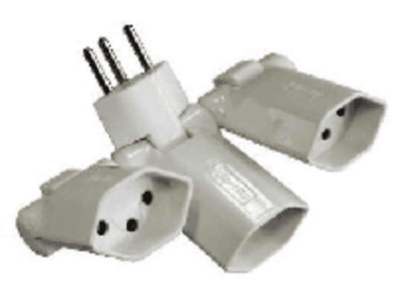 SCHOENENBERGER 04.2301W ABZWEIGSTECKER 3XT13 WEISS VERT. - Abzweigstecker (Weiss)