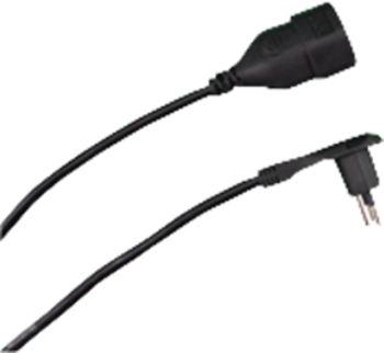 Schwarzes Kabel mit USB-Anschluss und gewinkeltem Stecker.