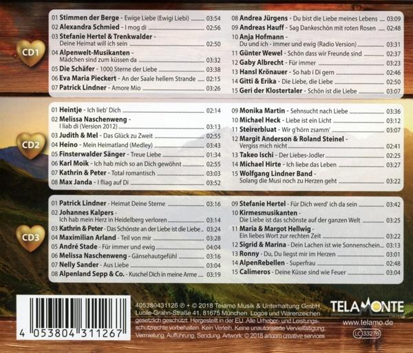 CD-Hülle mit Titellisten. Verschiedene Songs werden auf dem CD-Cover aufgelistet.
