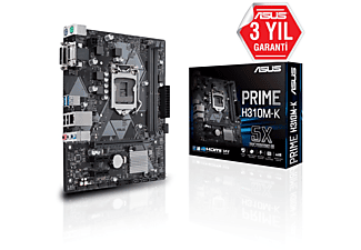 ASUS Prime H310M-K R2.0 Intel H310 LGA1151 DDR4 2666 DVI VGA USB3.1 mATX Win7 + Win10 Destekli Anakart