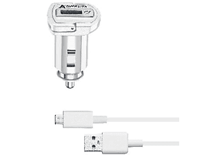 CELLULARLINE Micro USB 15W Kablo ve Adaptör Araç Şarj Cihazı Beyaz