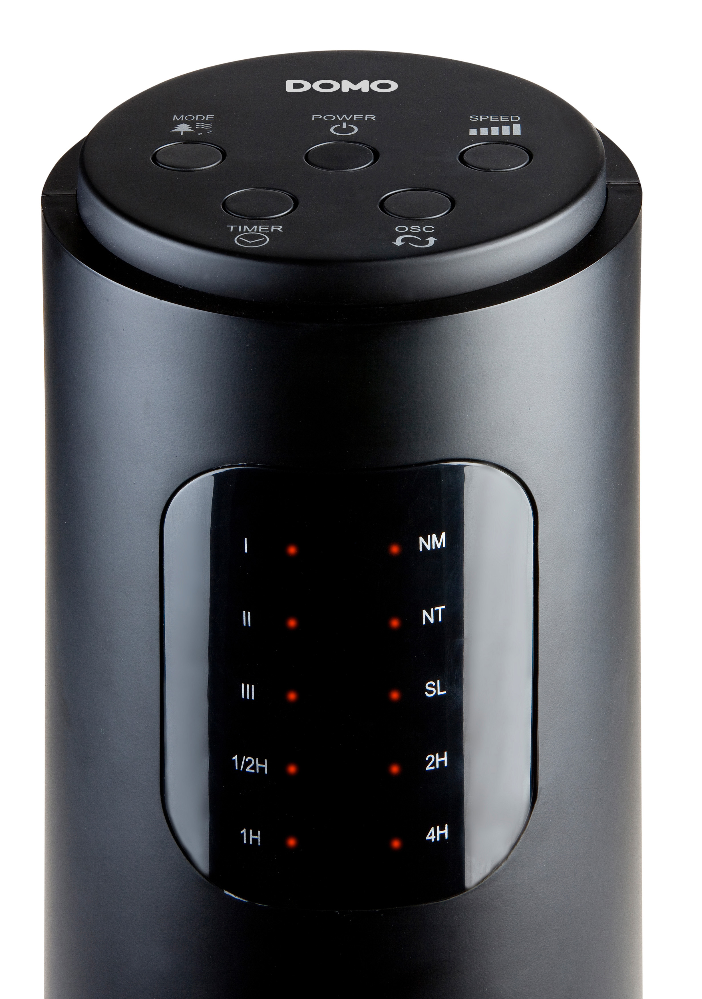 DOMO DO8123 Turmventilator Schwarz/Silber (45 Watt)