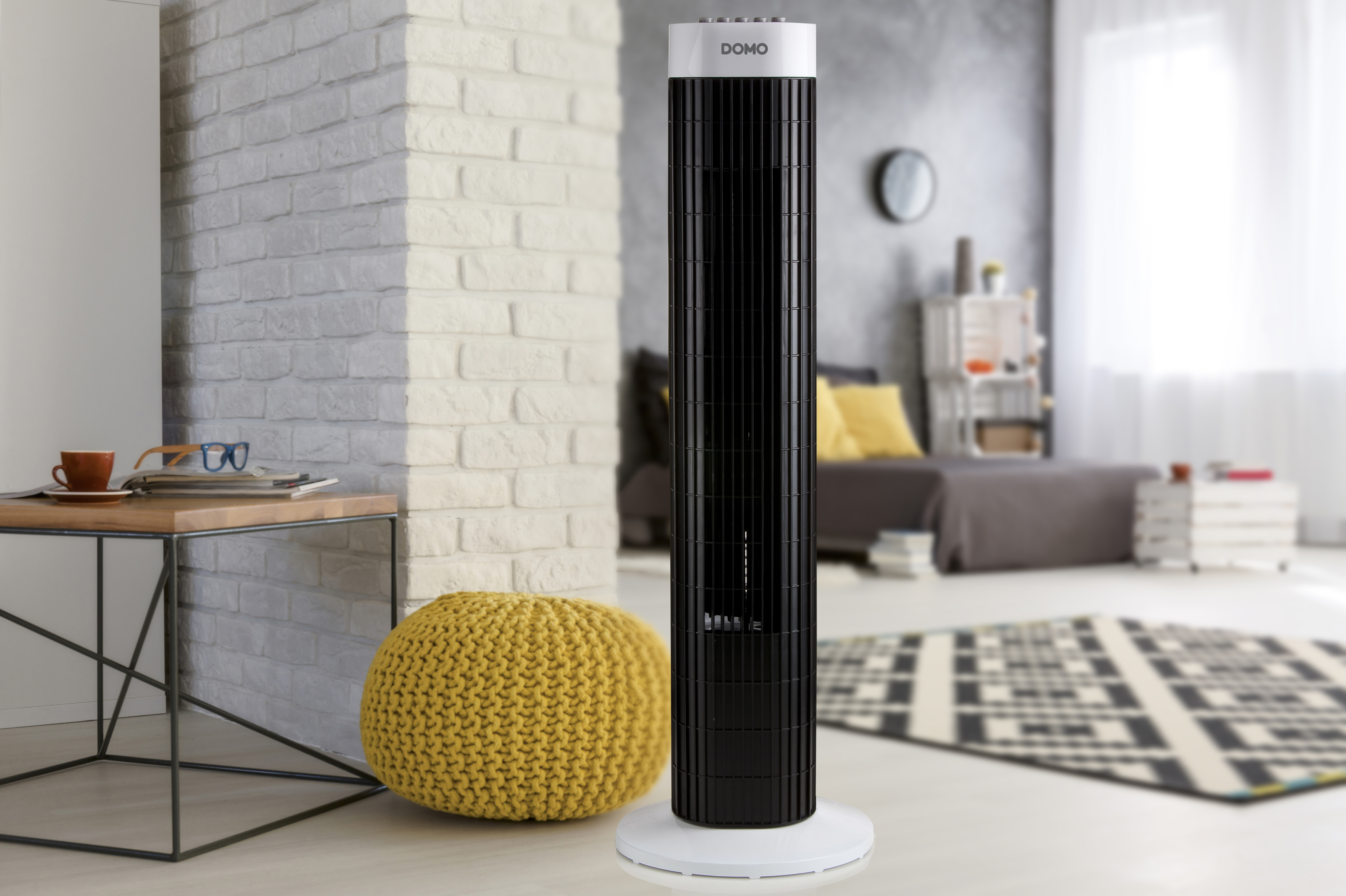 DOMO DO8125 Turmventilator Schwarz/Weiß (45 Watt)
