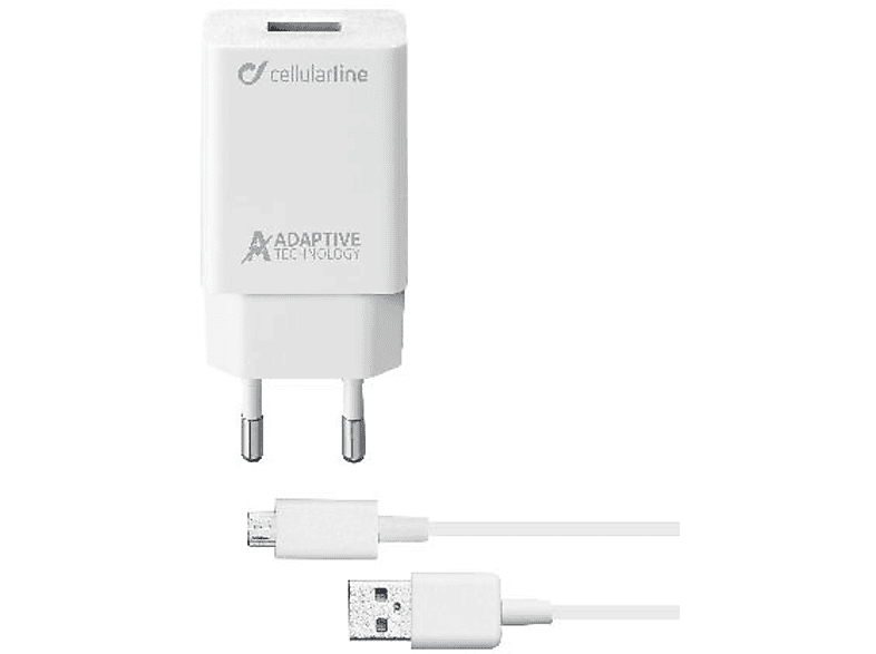 Cellularline Micro USB 15W Kablo ve Adaptör Seyahat Şarjı Beyaz