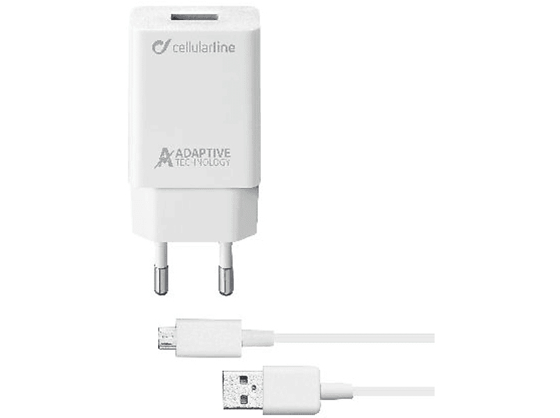 CELLULARLINE Micro USB 15W Kablo ve Adaptör Seyahat Şarjı Beyaz_0