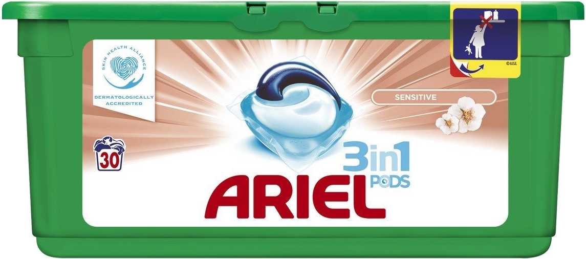 ARIEL Sensitive 3az1-ben kímélő mosókapszula, 30 db