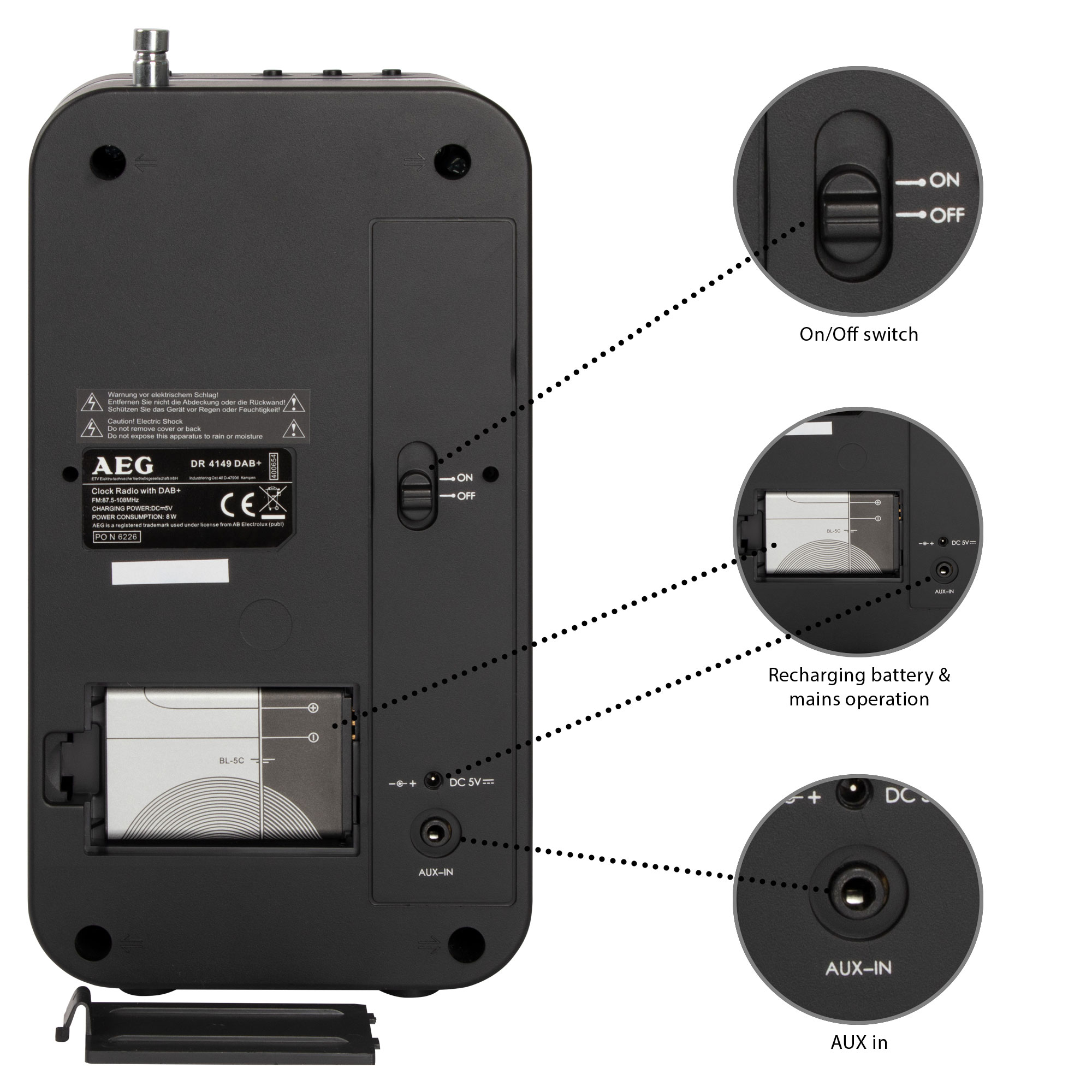 AEG DR 4149 Digitalradio, Digital Radio, DAB+, DAB, Schwarz