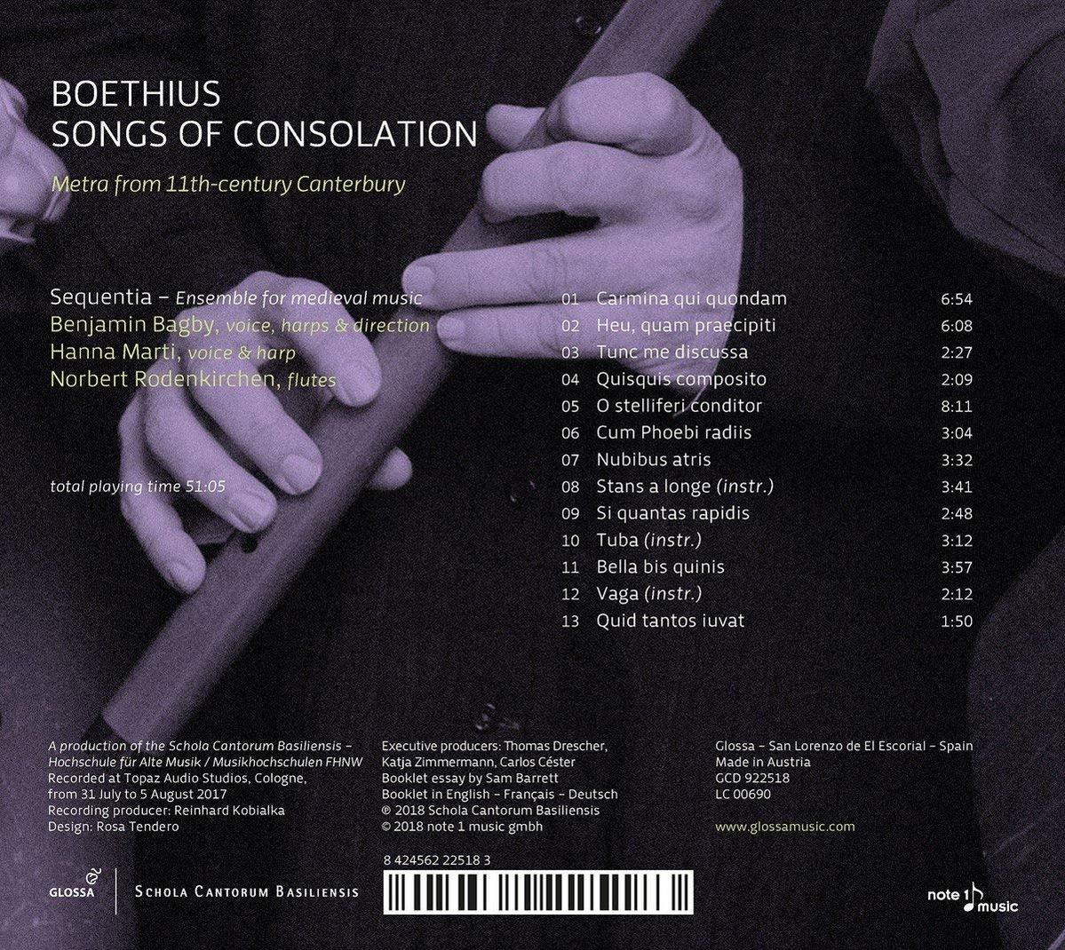 Sequentia - SONGS OF CONSOLATION - METRA FROM 1  - (CD)