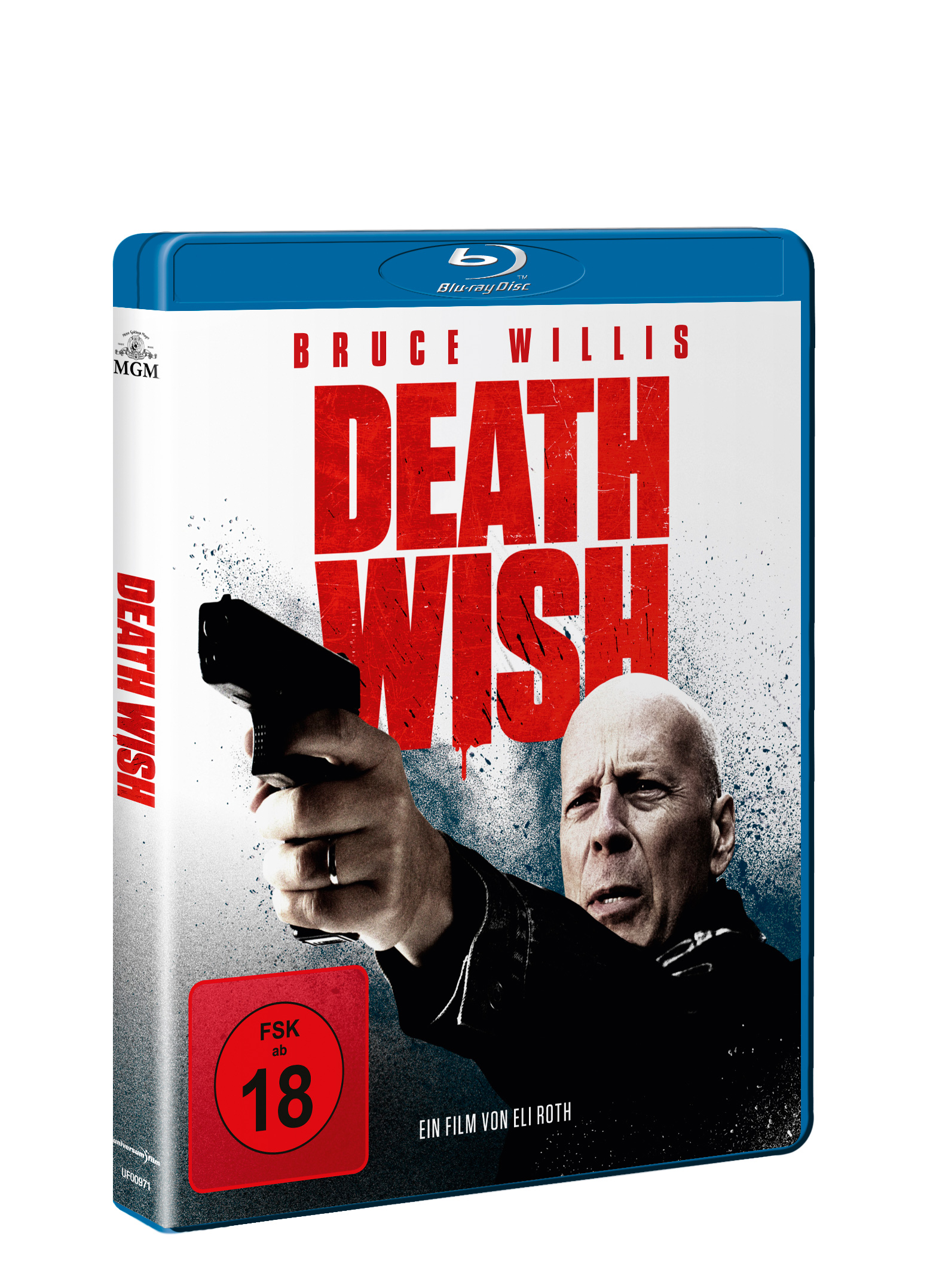 Cover des Films 'Death Wish', Bruce Willis hält eine Waffe.