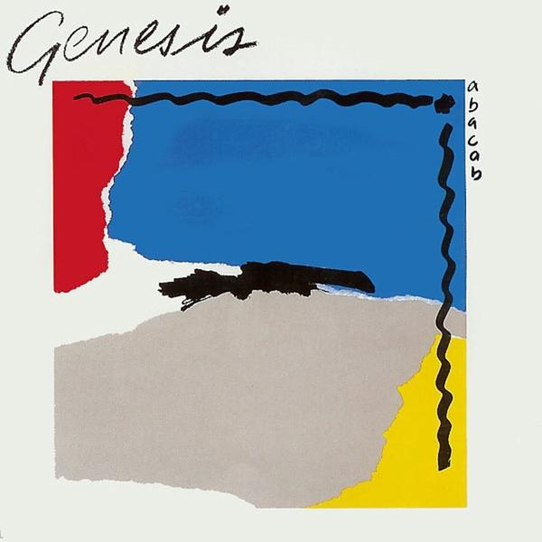Ein abstraktes Kunstwerk mit verschiedenen Farben und dem Wort 'Genesis'.