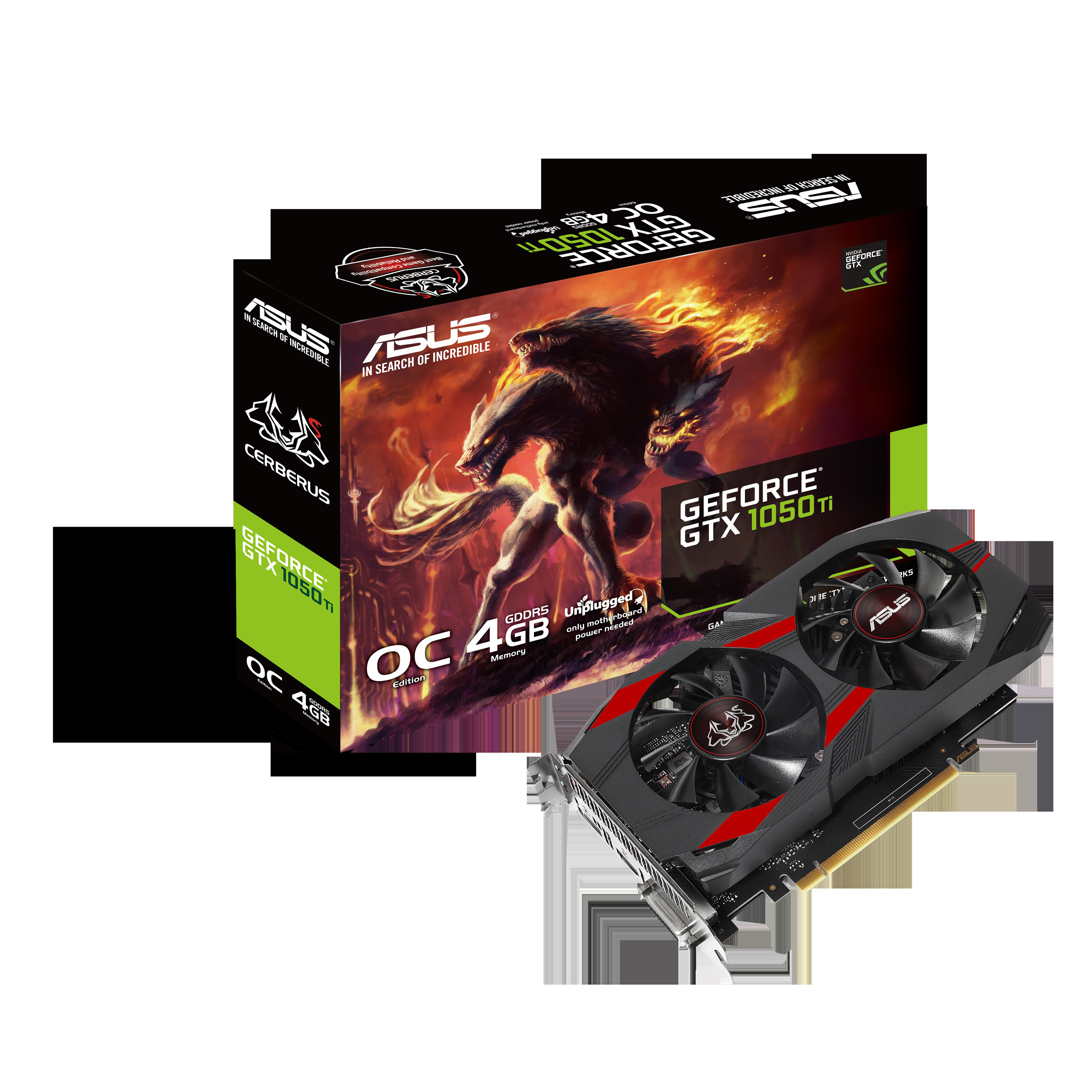 ASUS GeForce® GTX 1050 Ti Cerberus OC 4GB (90YV0A74-M0NA00) (NVIDIA, Grafikkarte)
