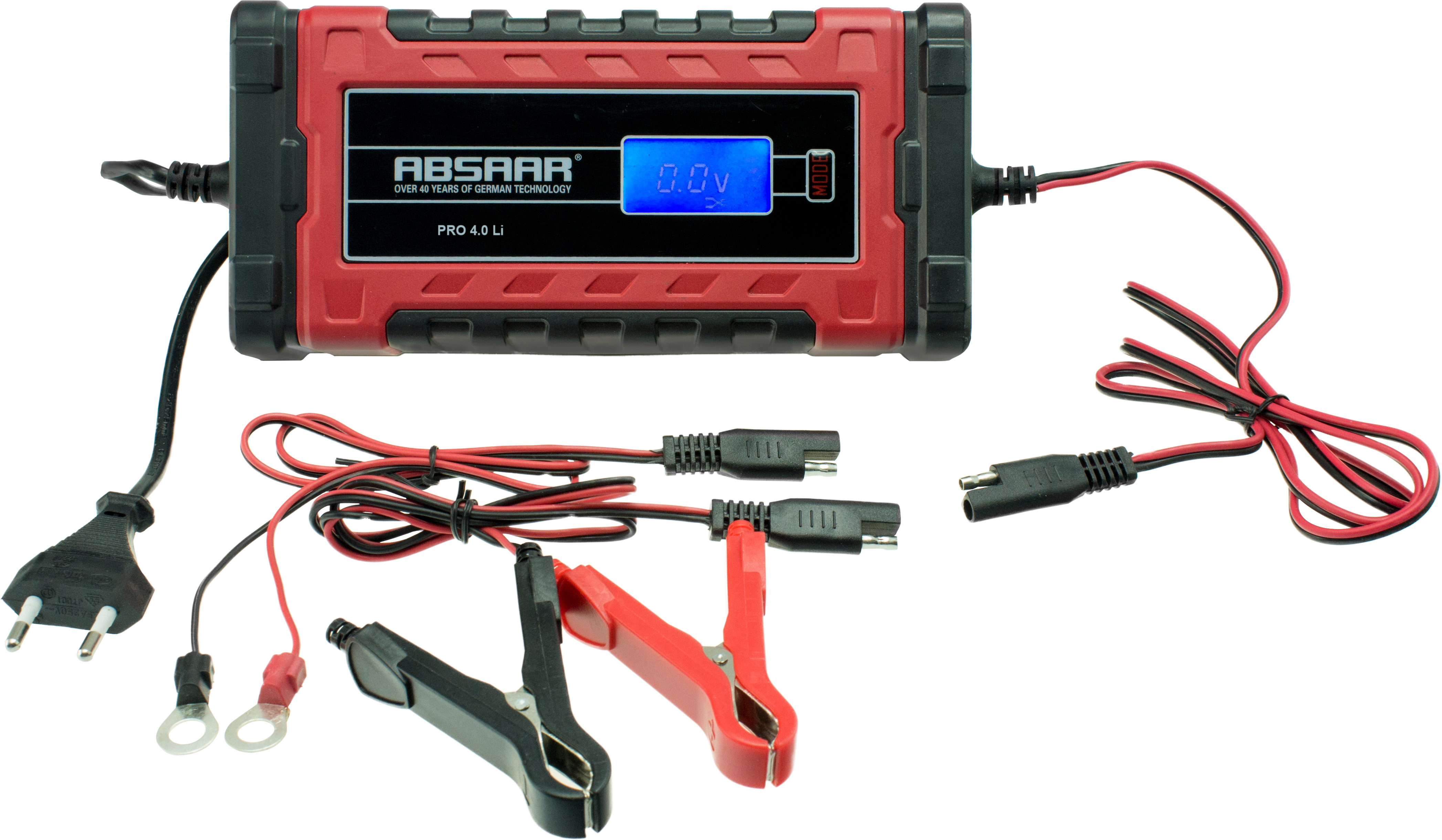 ABSAAR 10428 EVO 4.0 PLUS Batterieladegerät, Rot/Schwarz