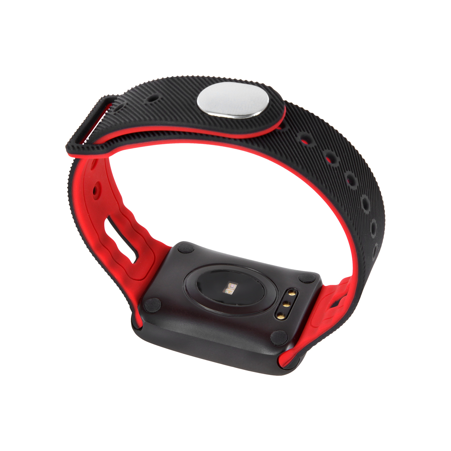 XLYNE X-WATCH XW FIT - DARK FIRE Fitness Tracker Metall Silikon, 20 mm, Gehäuse: schwarz, Armband: schwarz-rot