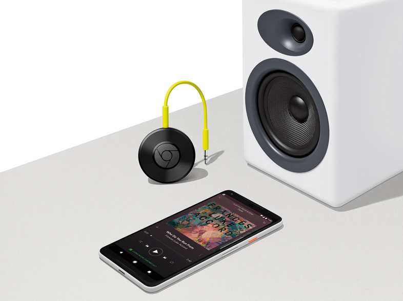 GOOGLE Chromecast Audio Streaming Player App-steuerbar, Schwarz