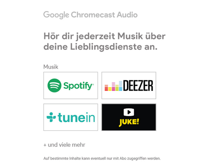 GOOGLE Chromecast Audio Streaming Player App-steuerbar, Schwarz