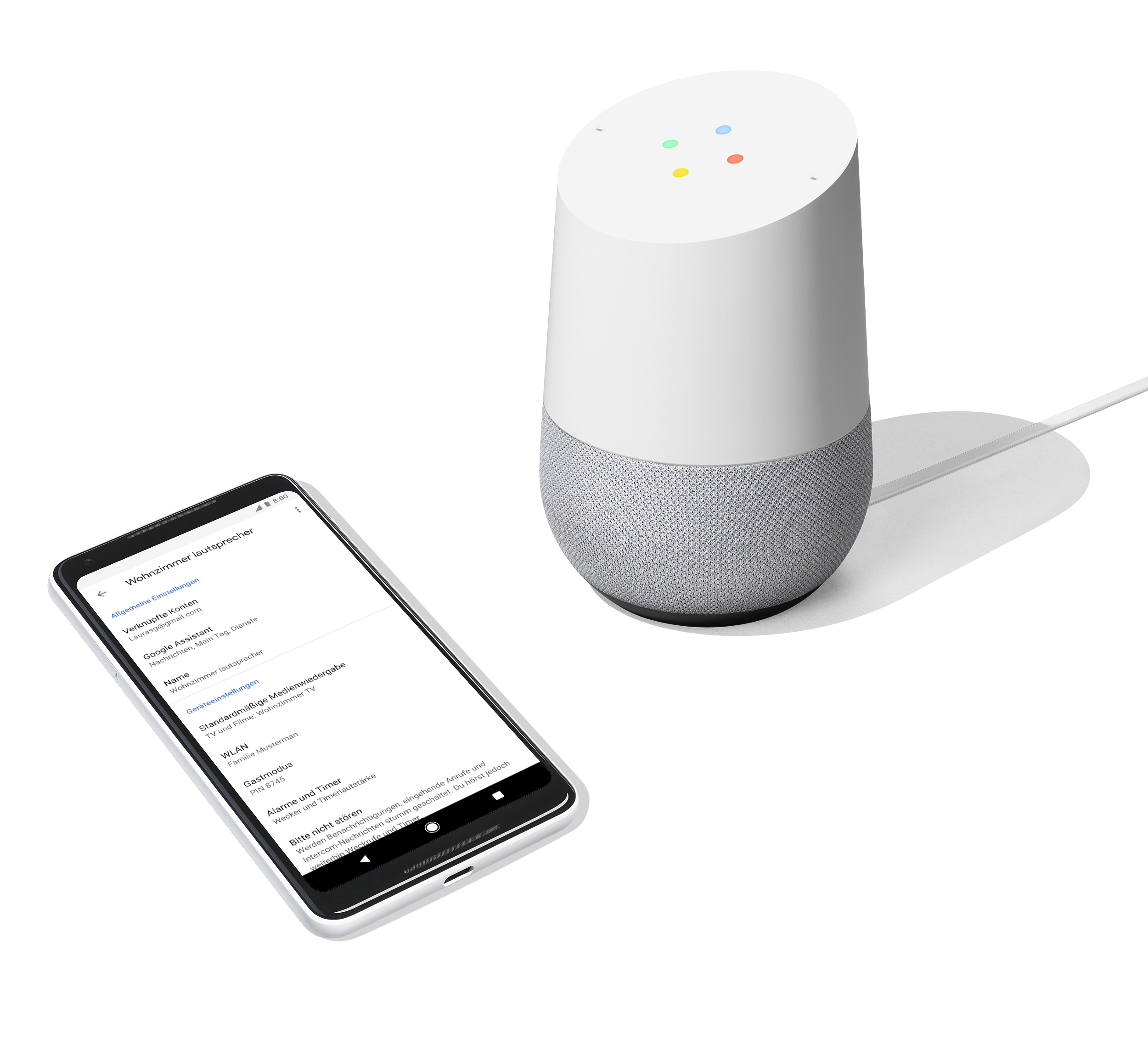 GOOGLE Home Smart Speaker, Weiß/Schiefer
