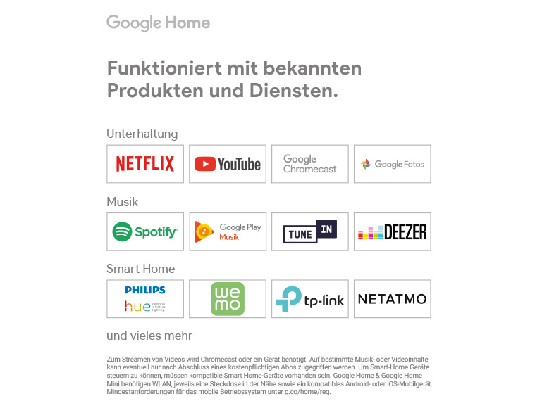 GOOGLE Home Smart Speaker, Weiß/Schiefer