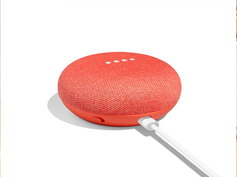 GOOGLE Home Mini Smart Speaker mit Sprachsteuerung, Koralle