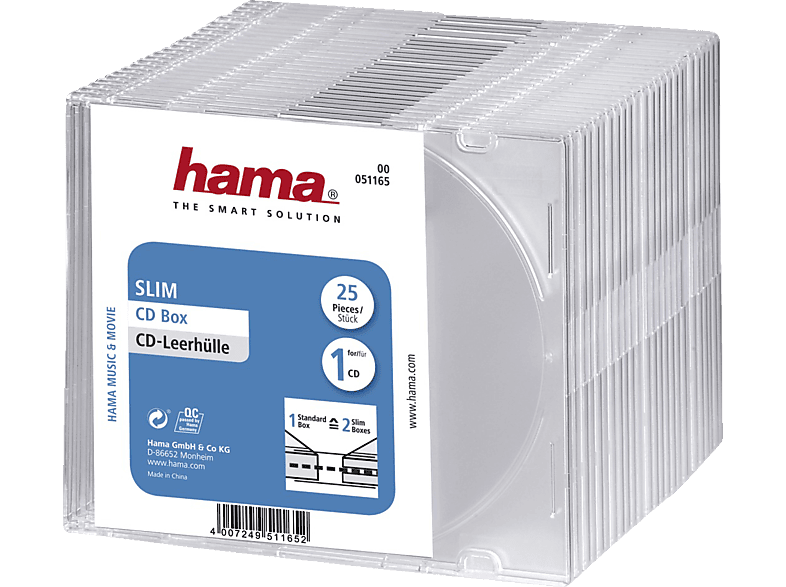 HAMA Slim CD-Leerhülle Transparent