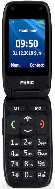 FYSIC GSM Senior Klap FM-9260 Zwart (FM-9260)