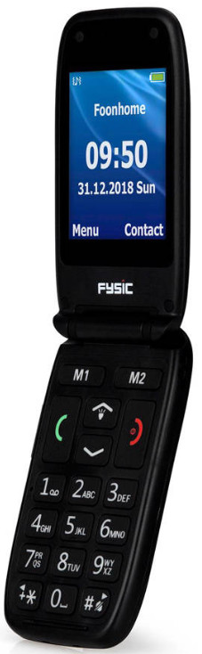 FYSIC GSM Senior Klap FM-9260 Zwart (FM-9260)